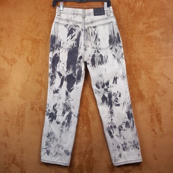 UNIF Jeans Womens Size 26 Cream Acid Wash Straight Leg Baggy - Picture 3 of 8